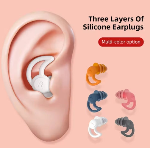 3-layer Soft Ultra-isolating Sleep Earplugs Tapered sleep noise-canceling earplugs Soundproofing ear protectors Noise protection Swimming and water play earplugs