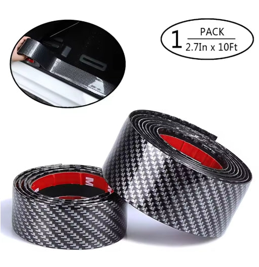 Car Bumper Door Sill Carbon Fiber Stickers Car Body Vinyl Protection Sticker Strip Anti Scratch Film Auto Accessories
