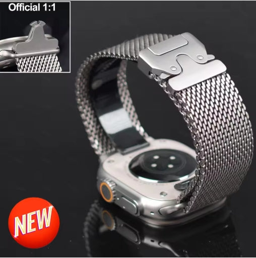 Titanium Band for Apple Watch Ultra 2 1 Series 10 9 8 7 6 SE strap for iWatch Milanese Loop for iWatch wristband