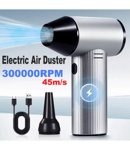 Electric Air Duster 300000RPM Blower Brushless Electric Turbo Blower Jet Fan 45M/S Fast Charging Handheld Snow Blower Dust Blowing Tool