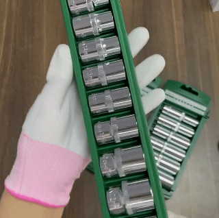 10PCS 1/4" 3/8" 1/2" Hex Socket Set 5-24mm Wrench Head Short Ratchet Spanner Sleeve Car Repair Tools