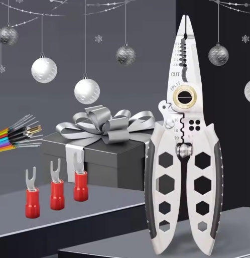 7-inch Multifunctional Wire Stripping Pliers, Electrician Special Tools For Wire Cutting, Pulling, Pressing, Winding Screwing