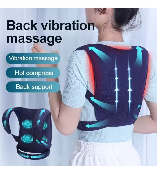 New Invisible Lightweight Back Massager Anti Hunchback Corrector Vibrating Thermal Massage Back Belt