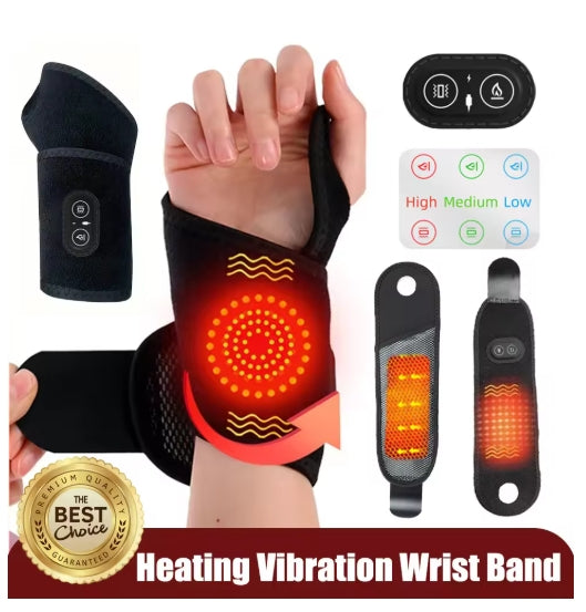 Electric Heated Heated Vibrating Wrist Strap Carbon Fiber Heated Hot Compress Warm Acupuncture for Hand Pain Wrist Guard