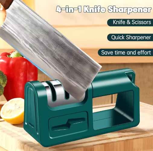 4 Segment Cutter Knife Sharpener Quick Sharpening Tool Knife Sharpener Handheld Three-Purpose Sharpening Stone professional