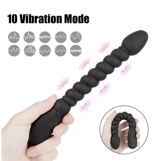 Vaginal Prostate Massage 10 Speed Dual Motor Vibrators Anal Beads Anal Plug Stimulator Anal Vibrator 21cm