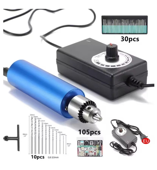 148Pcs 13000rpm Stepless Speed-adjustable Handheld Mini Metal Electric Grinder Multifunct Polishing and Engraving Electric Drill
