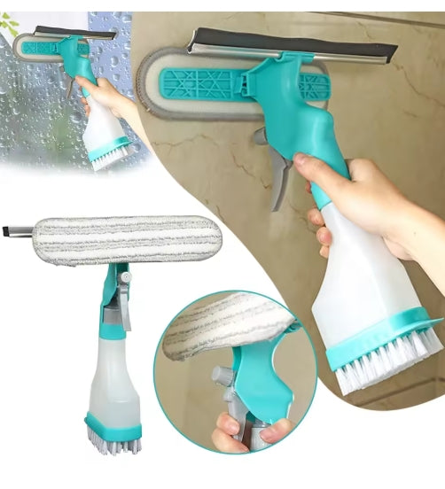 Multifunctional 4 in 1 Glass Mirror Cleaner & Squeegee Tool