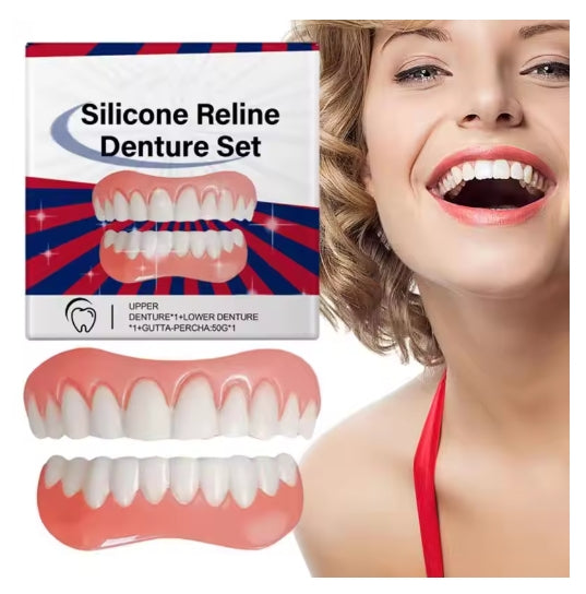 Denture Silicone Kit Silicone Liners Soft Kit Soft Denture Kit Teeth Upper And Lower Set Easy Use Dental care