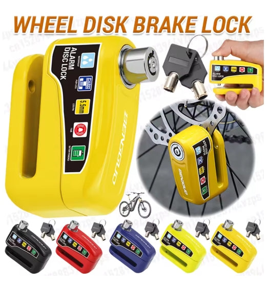 Bicycle Motorcycle Disc Block Alarm Lock Wheel Disc Brake with Key Moto Scooter Bicycle Waterproof Anti-theft Padlock Motorcycle Alarm