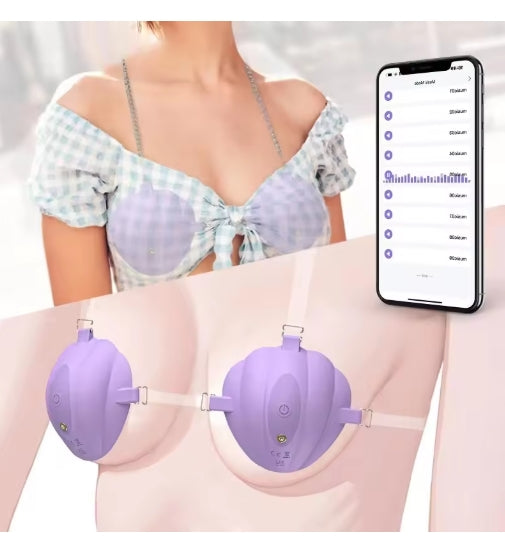 Nipple Vibrator with Straps Public Wearable Nipple Toys for Women Female Discreet APP Vibrators, Adult Toys Vibrating Nipple Sucking for Couples Sexual Stimulation Pleasure Device