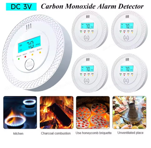 LCD Display Carbon Monoxide Alarm Detector Smoke and Carbon Monoxide Detector Alarm