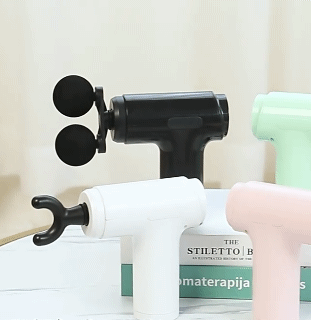 Mini Double-Head Muscle Fascia Massage Tool 6-speed Adjustment with 4 Massage Heads for Exercise Pain Sedentary Pain Injury and Pain Auxiliary