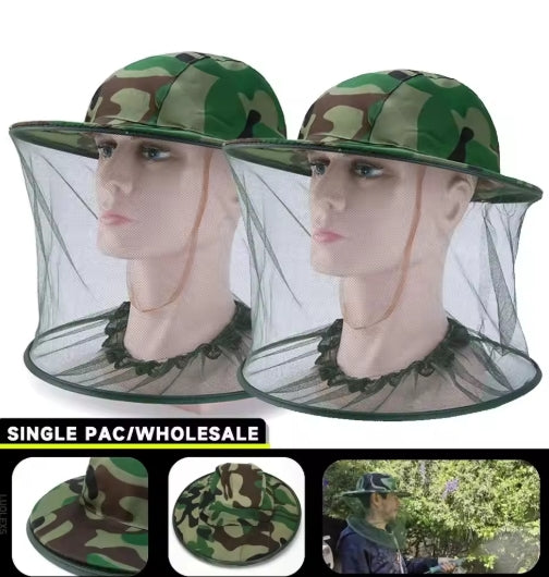 Net Mesh Face Protector Cap Insect Bee Mosquito Resistance Sun Fish Hat Fishing Cap Outdoor Fishing and Beekeeping Supplies