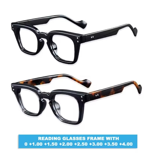 New Vintage Large Frame Square Presbyopic Reading Glasses Women Men Reading Glasses