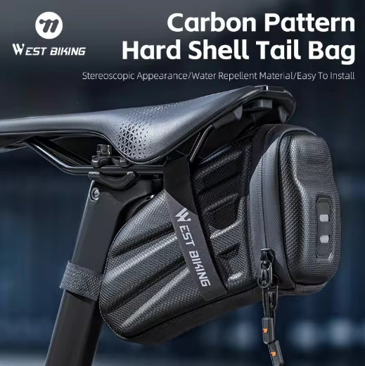WEST BIKING 1.8L Bicycle Saddle Bag Large Capacity Bike Reflective Bag Waterproof Seatpost Rear Storage Pouch Cycling Equipment