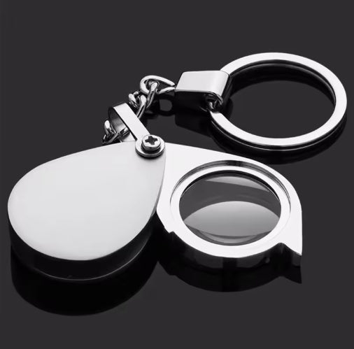 30X Pocket Loupe Magnifier Keychain Folding Metal Magnifier Portable Eye Magnifying Glass for Reading Repair Jewellery Gems Diamonds Coins