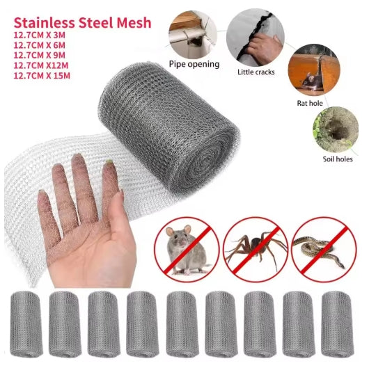 3/6/9/12/15M Filter Wire Mesh Rabbit Rodent Protection Stainless Steel Mesh Insect Screen Pest Protection Mesh for Hole Filler