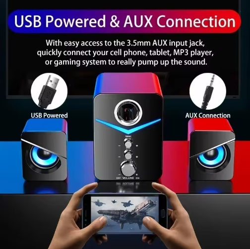 Bluetooth Speaker Home Theater Sound System Mini Bass Stereo Speakers Desktop Computer MP3 Player Audio for PC Phone Subwoofer