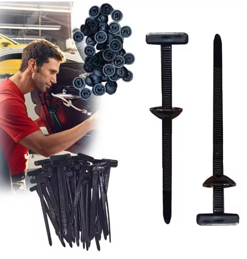 100Pcs Car Self-locking Zip Ties Holder Universal Car Nylon Cable Tie UV Resistant Zippers