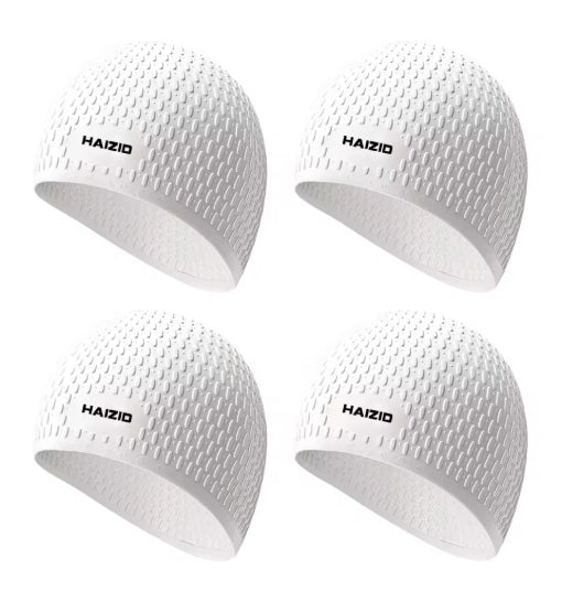 4PCS Silicone Swimming Cap Bathing Long Hair Pool Caps Waterproof Swim Hat For Men Women Adult Kids Swimming Breathe Elastic Cap