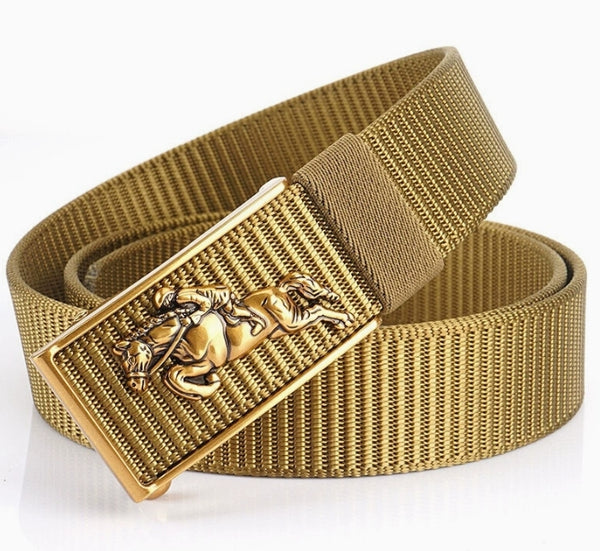 Men High-quality Equestrian Nylon Tactical Belt Automatic Buckle