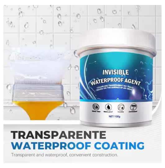 100g Transparent Waterproof Coating for Indoor & Outdoor, Rooftop Bathroom Toilet Wall Leak Waterproofing Filling Sealing Agent