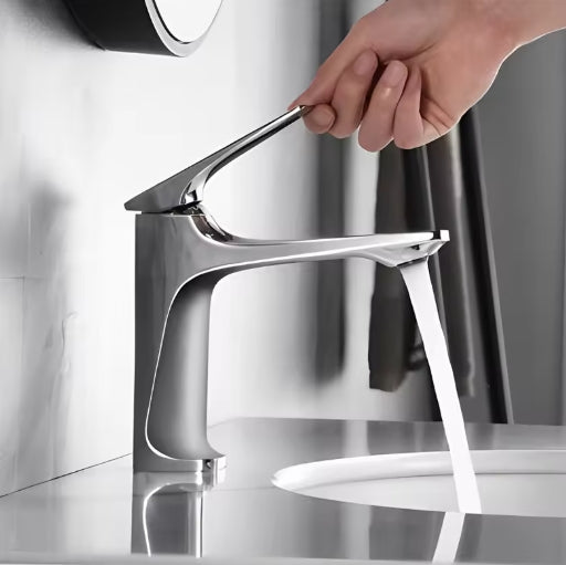 Brass Core Modern Bathroom Sink Faucet Single Handle Deck Mounted Wash Basin Water Tap Hot And Cold Mixer