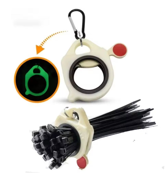 2Pcs Fluorescent Cable Tie Organizer Storage Cable Tie Holder Portable Cable Tie Storage Tool Electrical Wire Tie Organizer