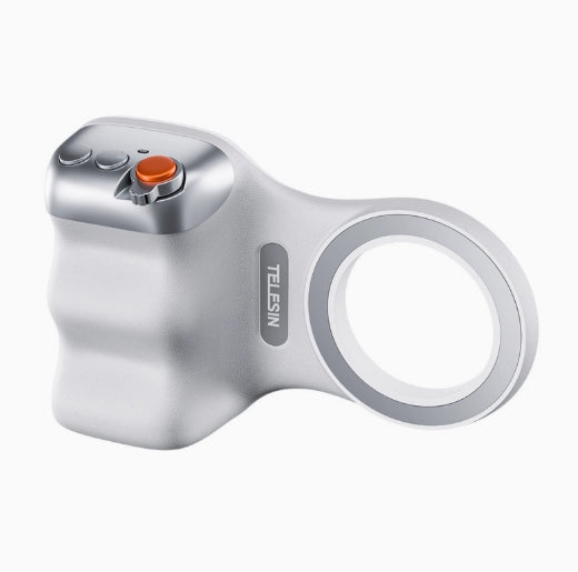 Ergonomic Style Fun Shot Magnetic Phone Camera Grip with Detachable Remote Expandable Functionality for iPhone & Android