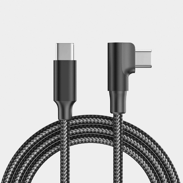 60W Type-C to USB-C Fast Charging Cable (90-degree) compatible with iPhone 15/16, Samsung, Xiaomi, Huawei Type-C data cable.