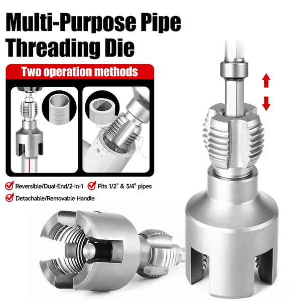 DN15 DN20 Pipe Threading Tool Hex Shank Die Internal External Threads 1/2 & 3/4 inch Water Pipes PPR PVC MPP Manganese Steel Detachable