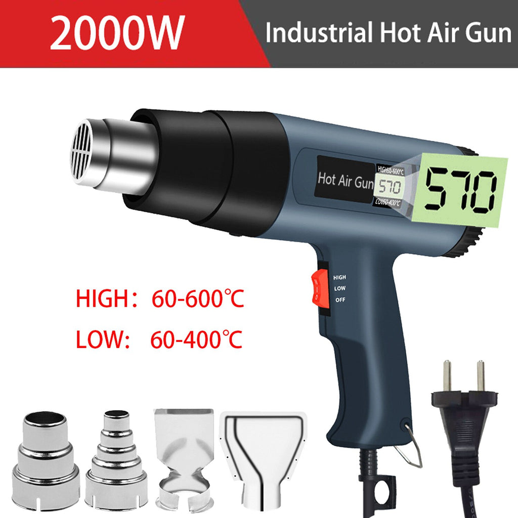 2000W Variable Temperature LCD Screen Professional Hot Air Gun Electric Heater Heat Gun