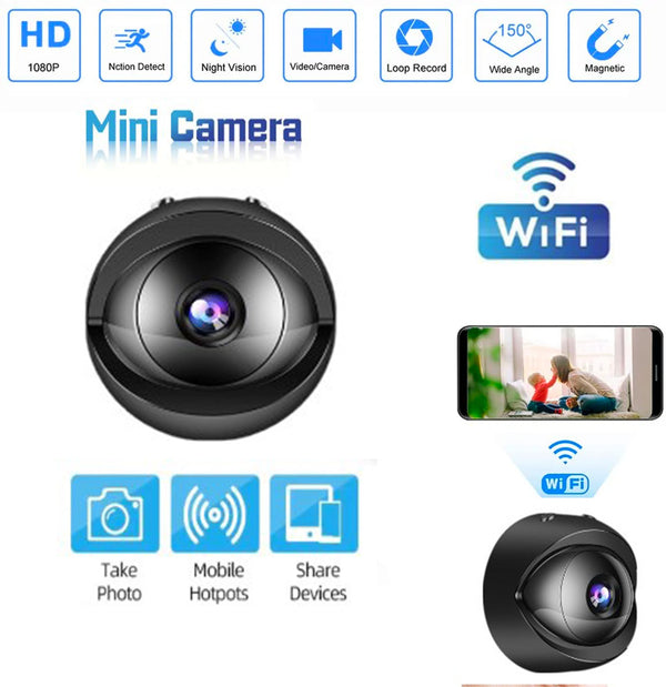 Mini 1080P 150° Wide-angle WiFi Wireless Night Vision Camera Monitoring Security Protection Remote Monitor Camcorders Video Surveillance Smart Home