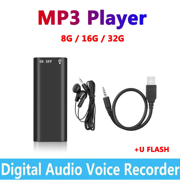 32GB Mini USB Pen Voice Digital Audio Voice Recorder Mp3 Player 3 in 1 USB Flash Disk 8G Memory Storage 192Kbps Recording WAV