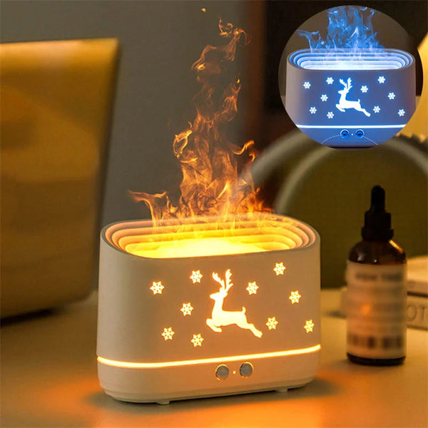 Reindeer Flame Humidifier and Diffuser Home & Office Holiday Decor