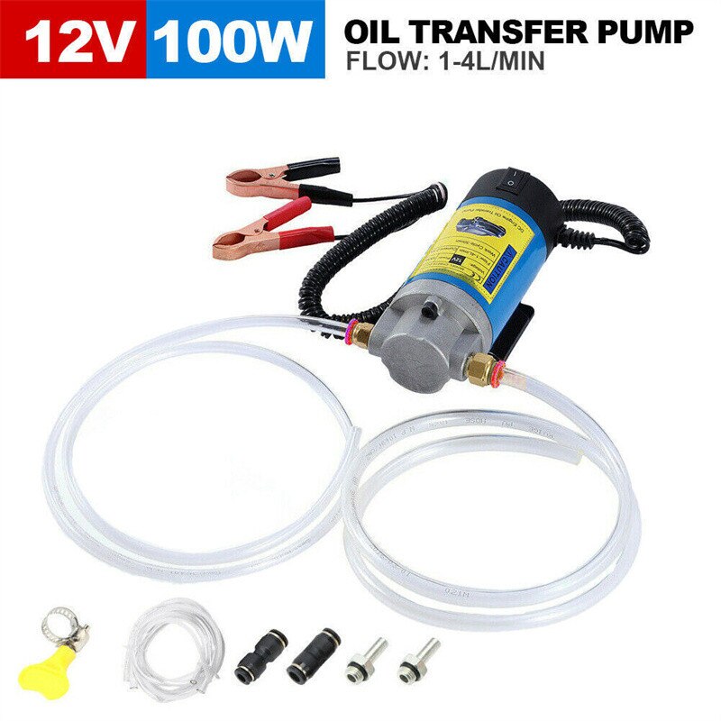 12V 100W Car Electric Oil Extractor Transfer Pump Mini Fuel Engine Oil/Crude Oil Fluid Suction Pump with Tubes For Auto Boat