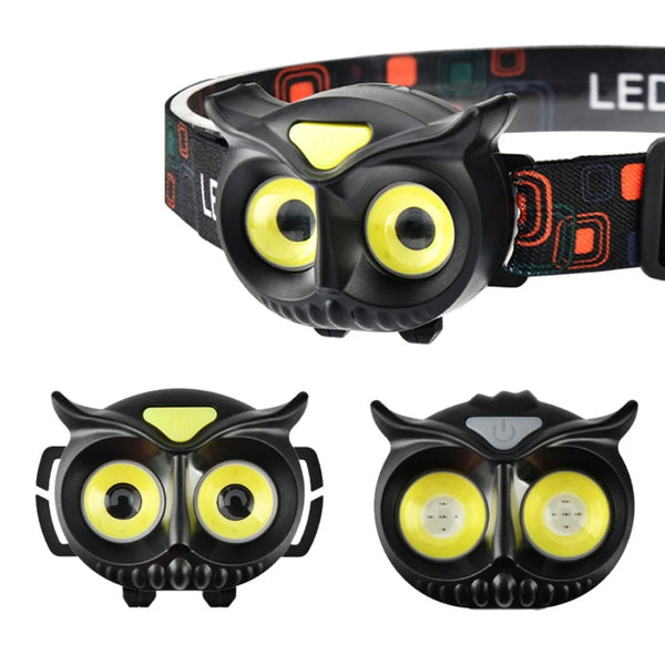 High Power COB LED Owl Headlamp Magnetic Absorption Induction Small Creative Owl Headlamp