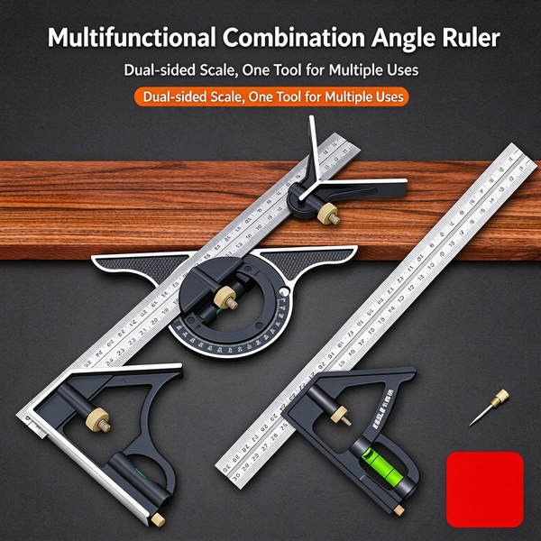 300mm Multifunctional Stainless Steel Combination Set Square | Carpenter's Protractor/Level/Right-Angle Square | High-Precision Measuring Tools