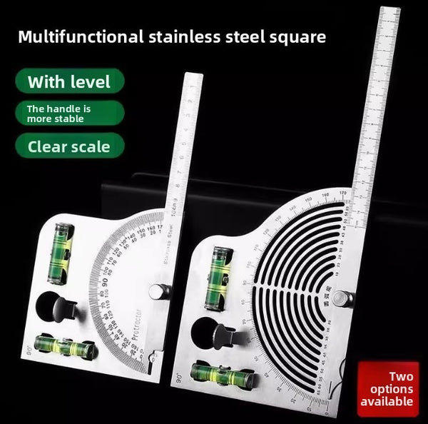High-precision protractor Stainless steel angle gauge Woodworking protractor Industrial dividing scale