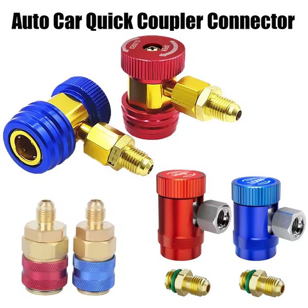 R134A/R1234YF A/C AC Compressor R-134A Manual Quick Coupler Adapter Air Condition 1/4 SAE Connectors Accessories