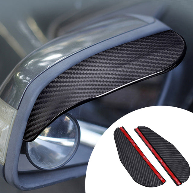 2Pcs Car Side Mirror Carbon Fiber Rain Guard Visor Rain Cover Eyebrow Waterproof Sun Shade Snow Shield Flexible Protector Car Accessories