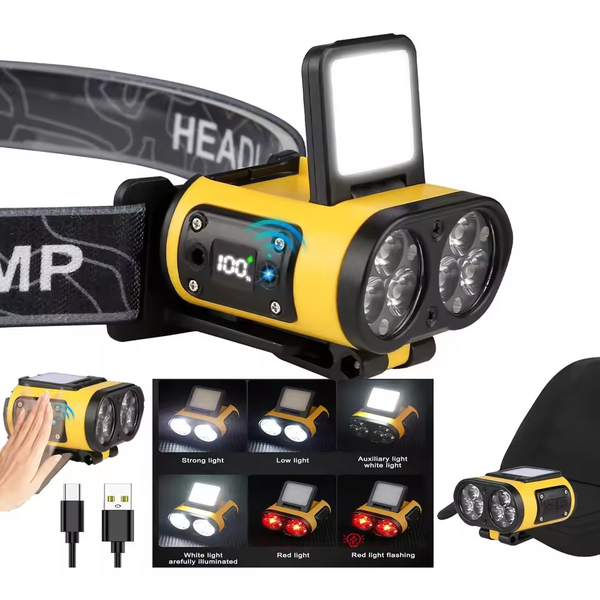 6-LED Sensing Headlamp COB Cap Clip Light Outdoor Rechargeable Lamp Warning Head Light Searchlight For Camping