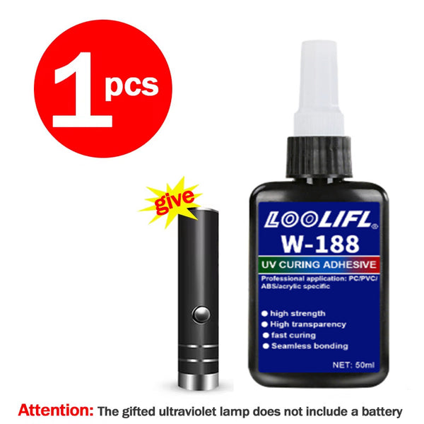 UV Shadowless Fixing Adhesive With UV Light Transparent Non-marking Quick-drying Adhesive For Glass Metal Plastic ect