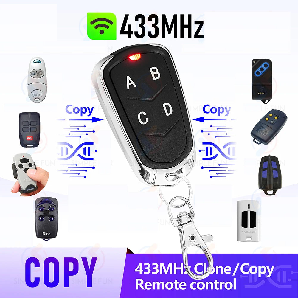 433MHz Clone Remote Control Wireless Fixed Rolling Code RF Transmitter ...