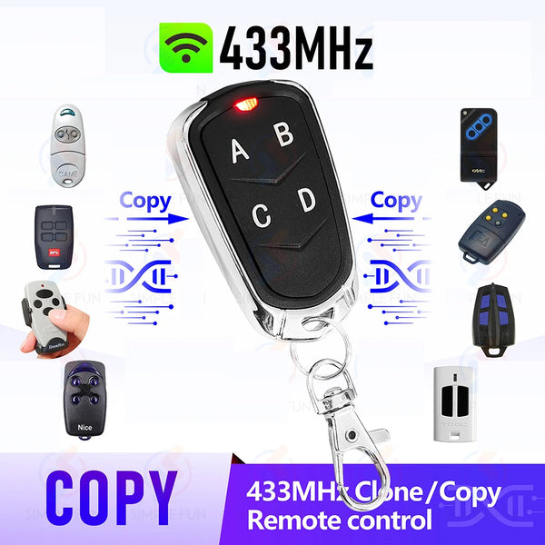 433MHz Clone Remote Control Wireless Fixed Rolling Code RF Transmitter Auto Cloning Duplicator for Garage Door Car Remotes