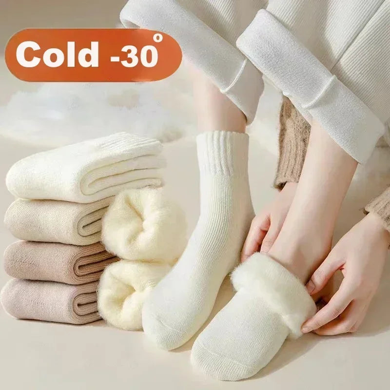 Women Ultra-Warm Wool Socks Winter Warm Snow Thick Plush Hairy Soft  Stockings Floor Sleep Socks