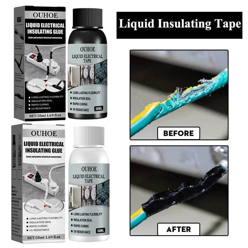 Broken Data Cable Wire Repair Rubber Liquid Insulation Tape Repair Paste White/Black 30/50ml