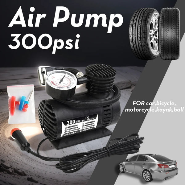 12V Mini Air Compressor Tire Electric Air Inflator Pump for Car / Jeep / Off-Road / SUV / Commercial Vehicle / Minivan / Bicycle / Basketball / Football / Air Cushion / Inflatable Toys