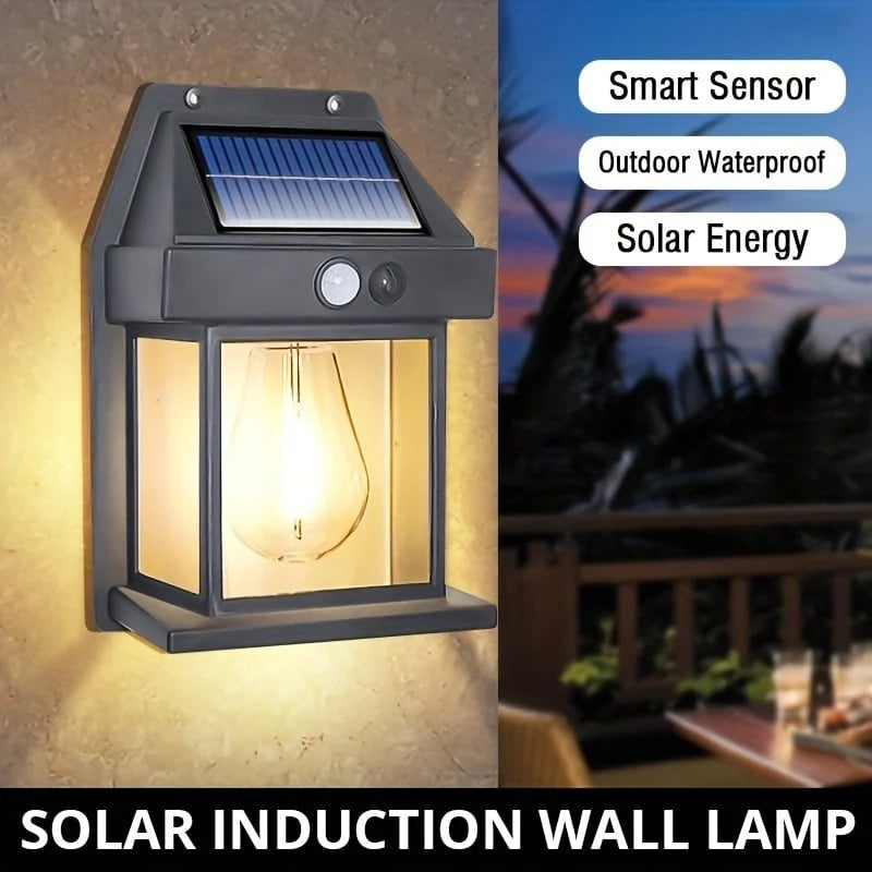 Body Sensor Solar Tungsten Bulb Wall Light Outdoor Patio Waterproof Lights